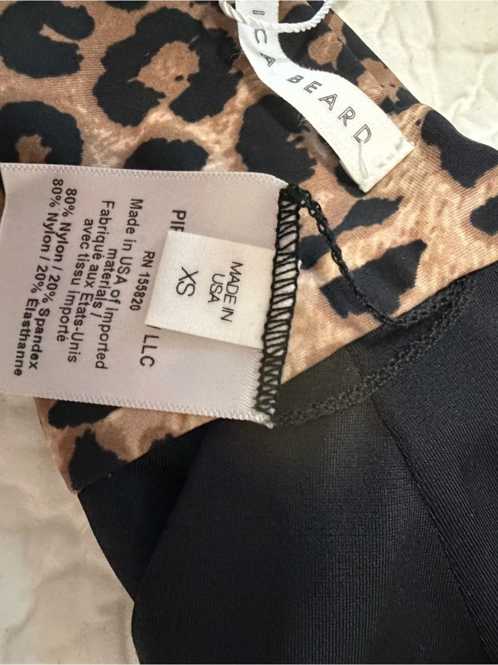 Veronica Beard 2 piece leopard print bathing suit